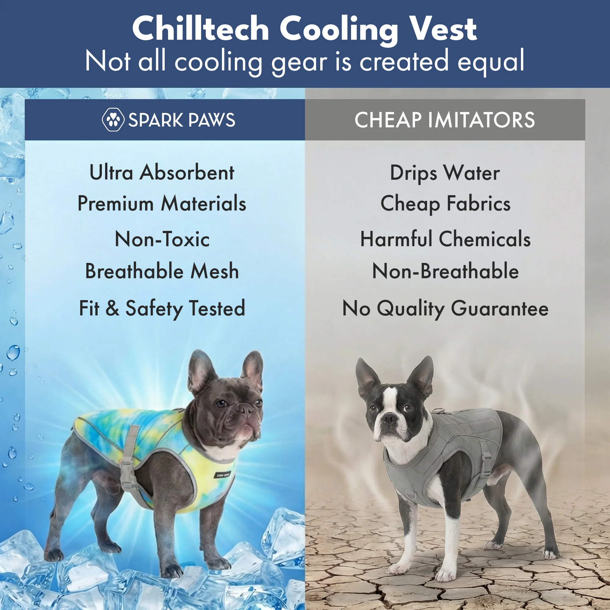 Dog Cooling Vest (2-pack) - Ice Blue & Tropical Storm - Image 5