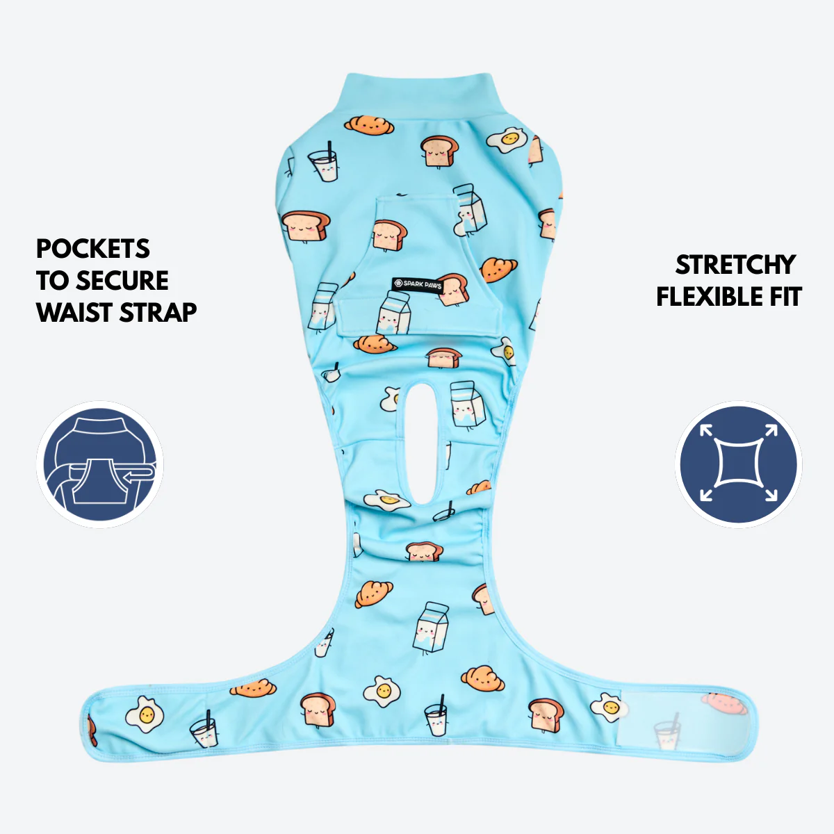 Dog Surgical Suit - Breakfast Blue - Image 9