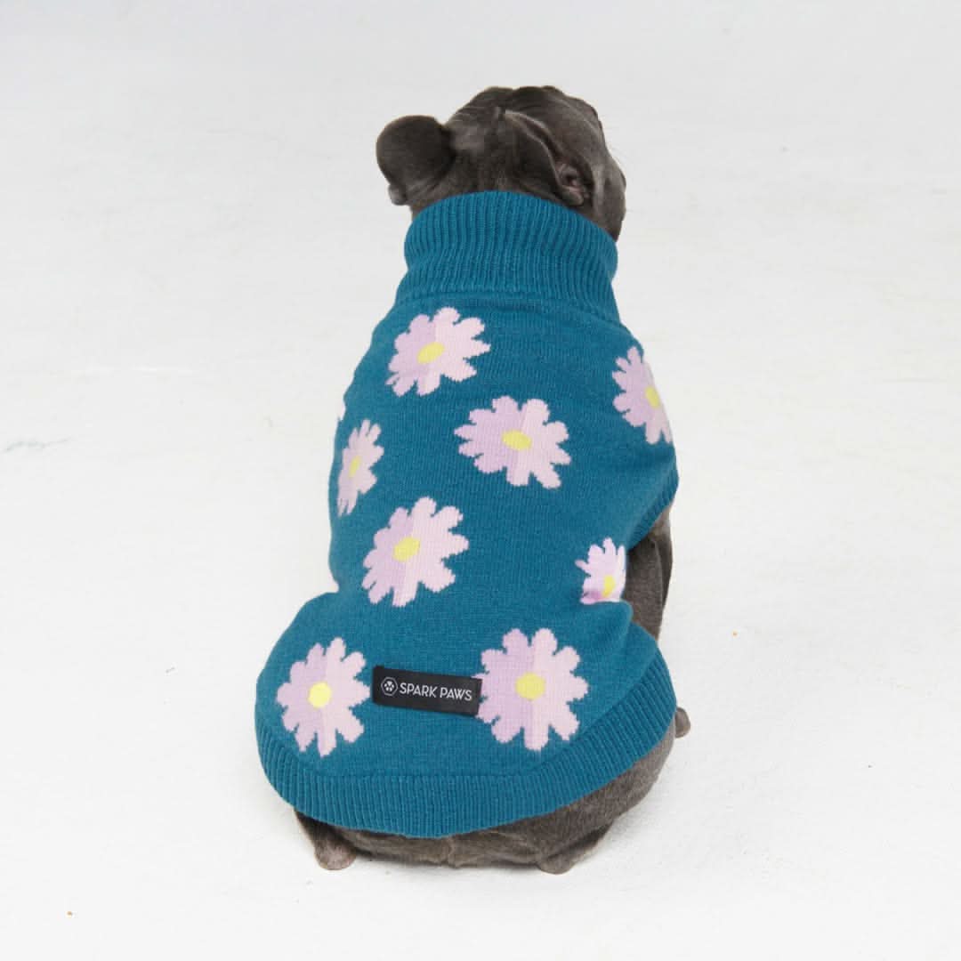 Flower Knit Dog Sweater - Image 4