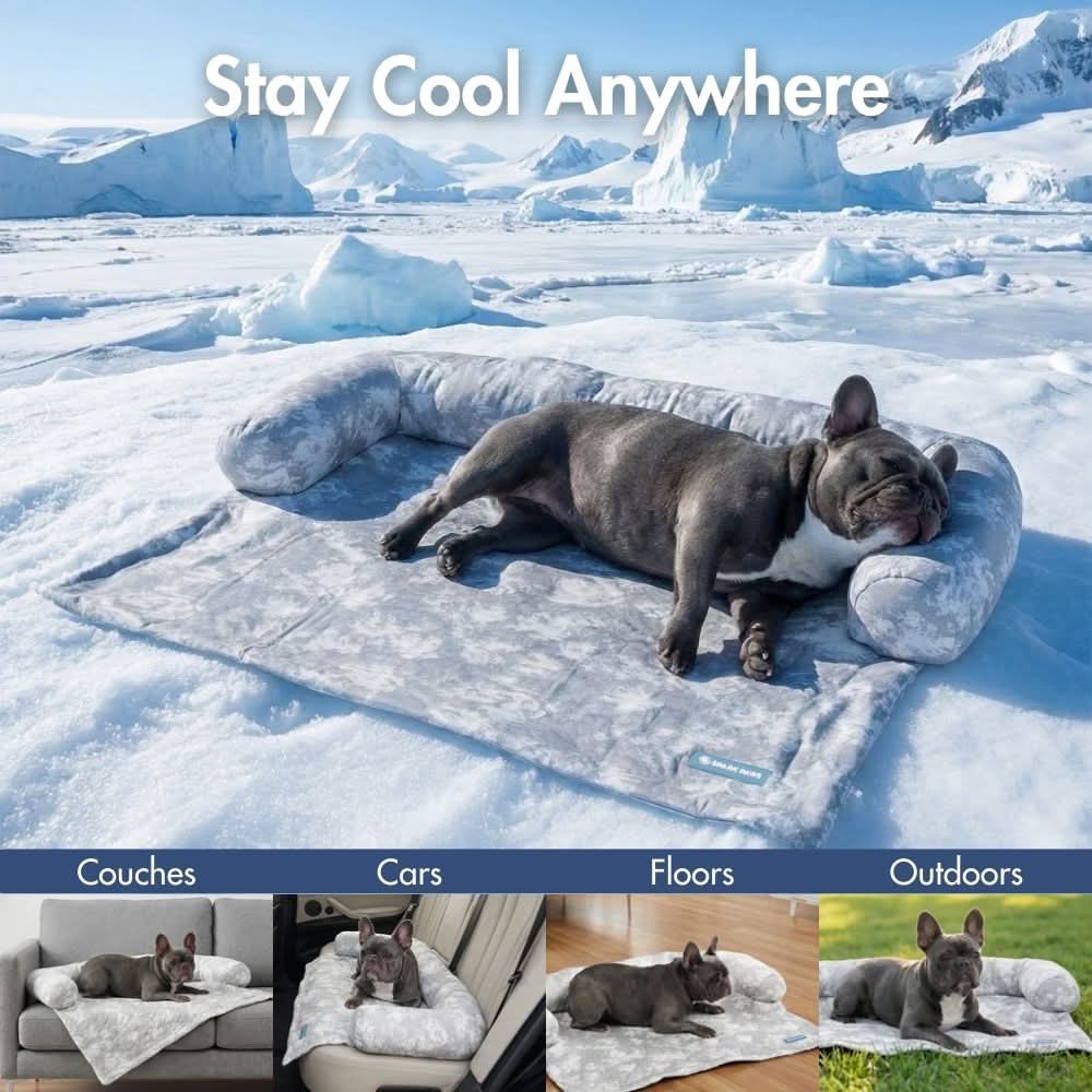 Frostcore™ Cooling Couch Cover Dog Bed - Clouds Grey - Image 11