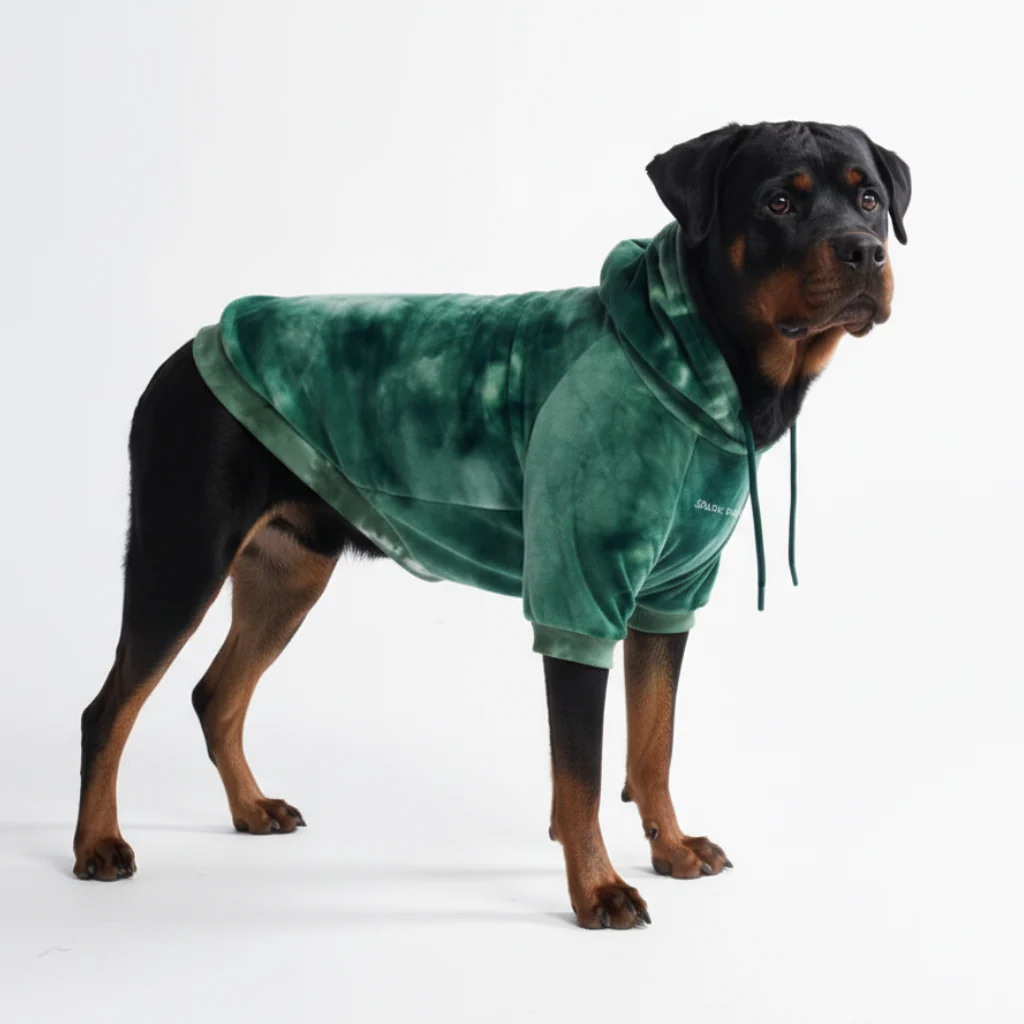 Velvet Dog Hoodie - Emerald Green - Image 7