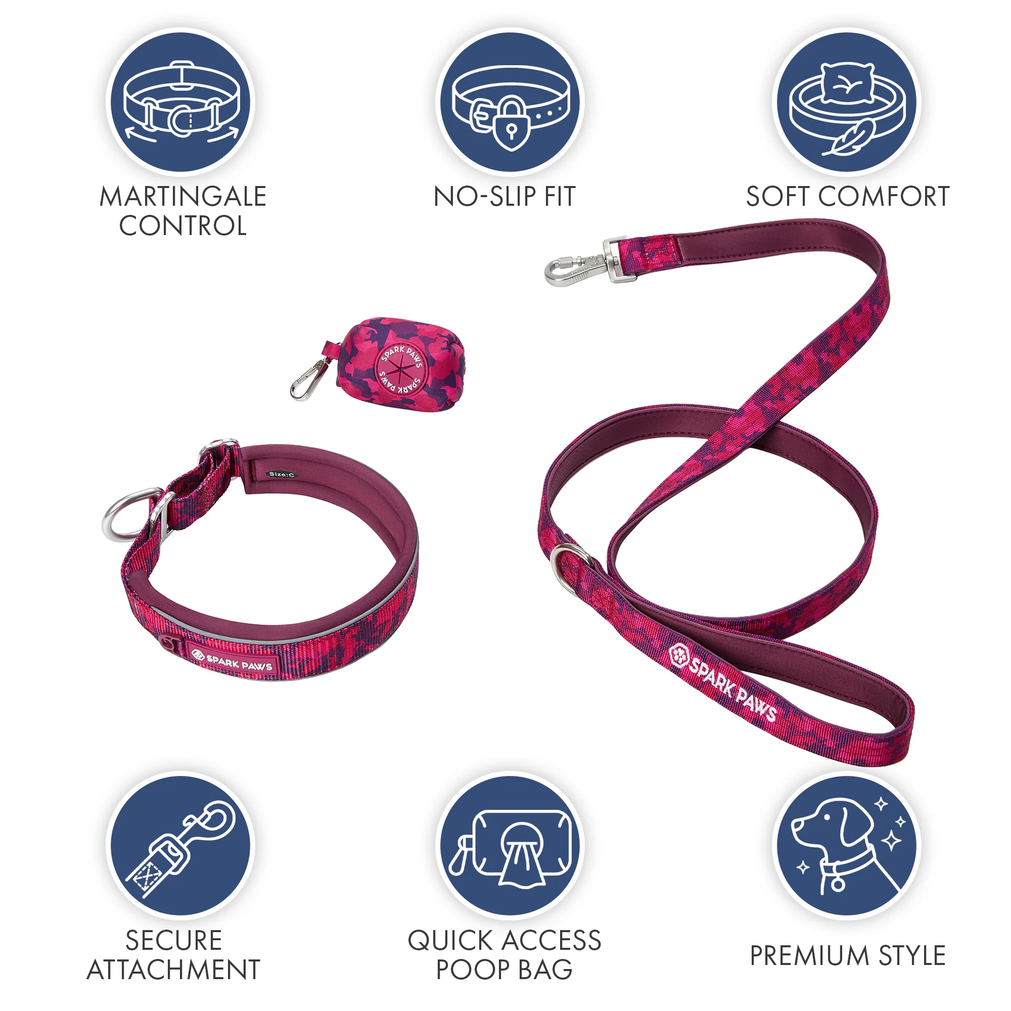 Martingale Collar Set - Fuchsia Camo - Image 8