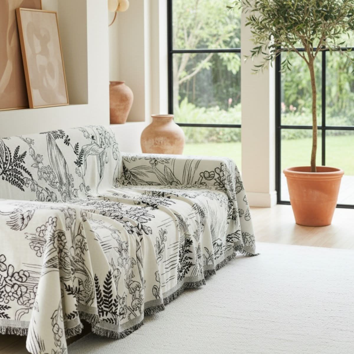 Pet Couch Cover - Lily of The Valley Black - Image 2