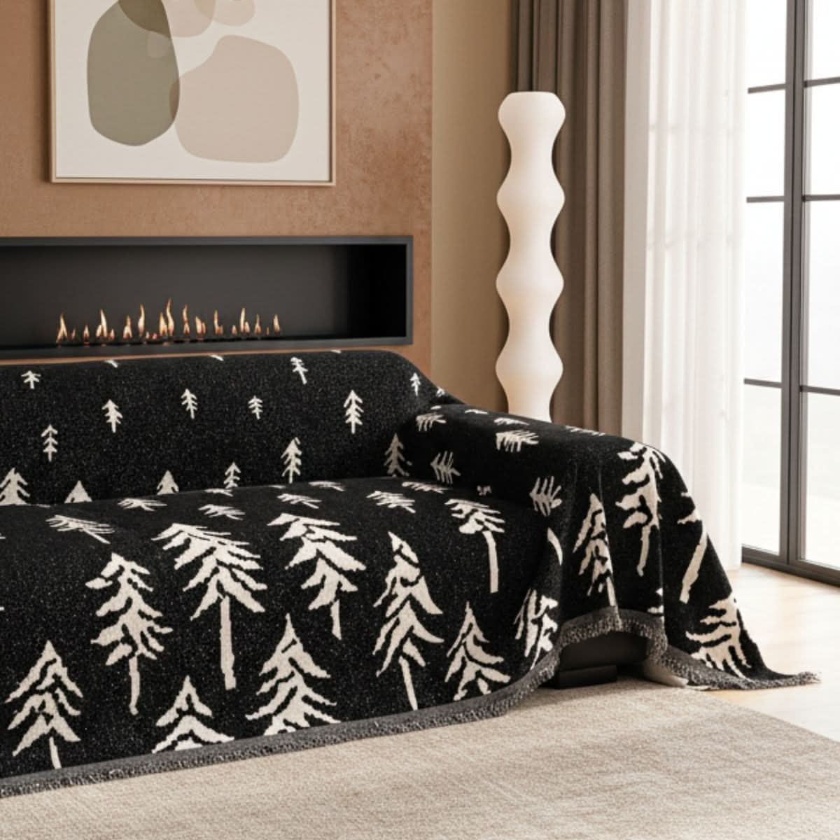Pet Couch Cover - Pine Trees Black - Image 2