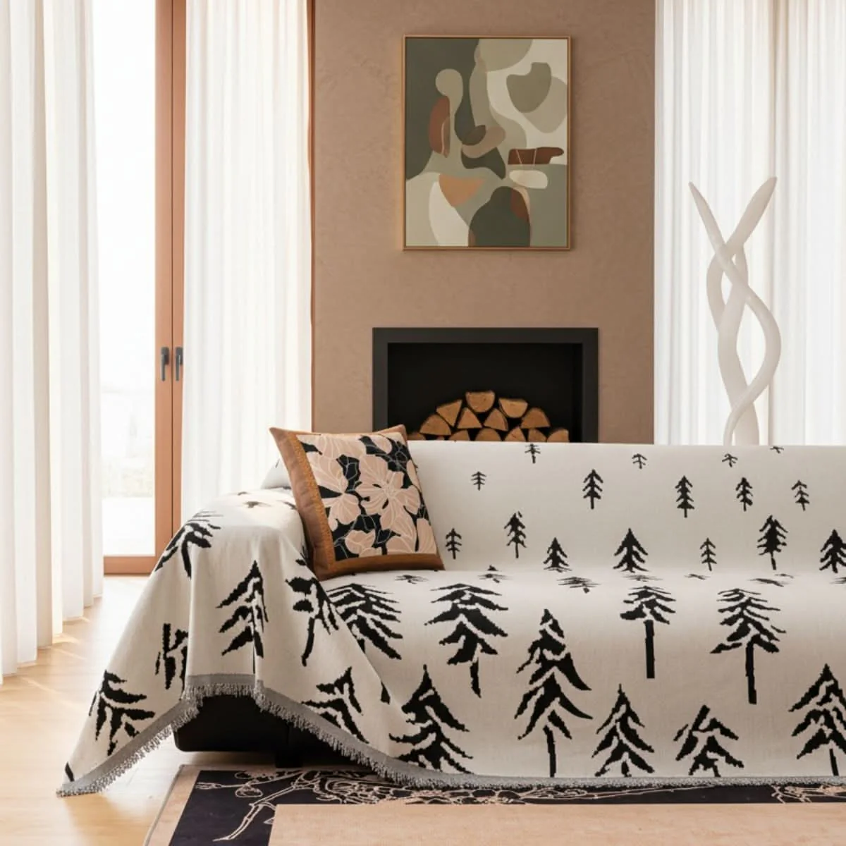 Pet Couch Cover - Pine Trees White - Image 3