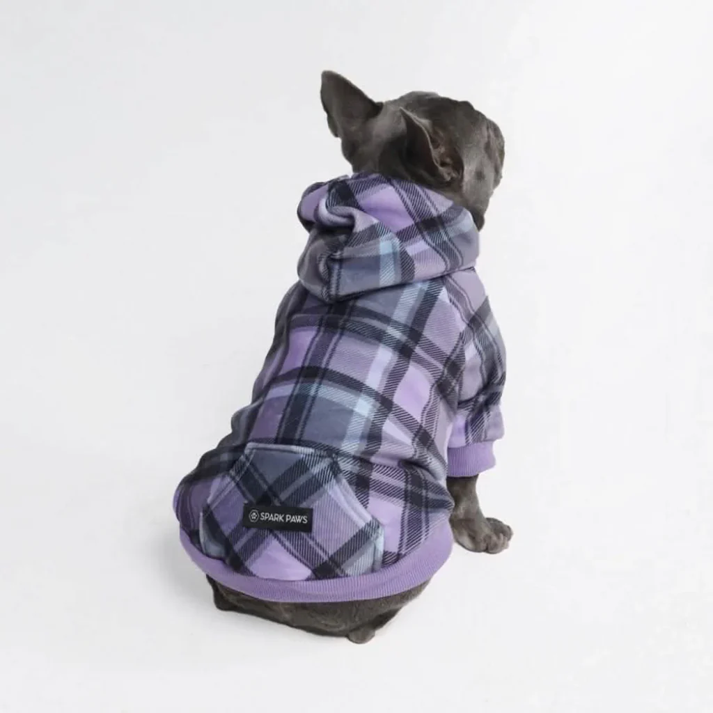 Purple Plaid Dog Hoodie - Image 9