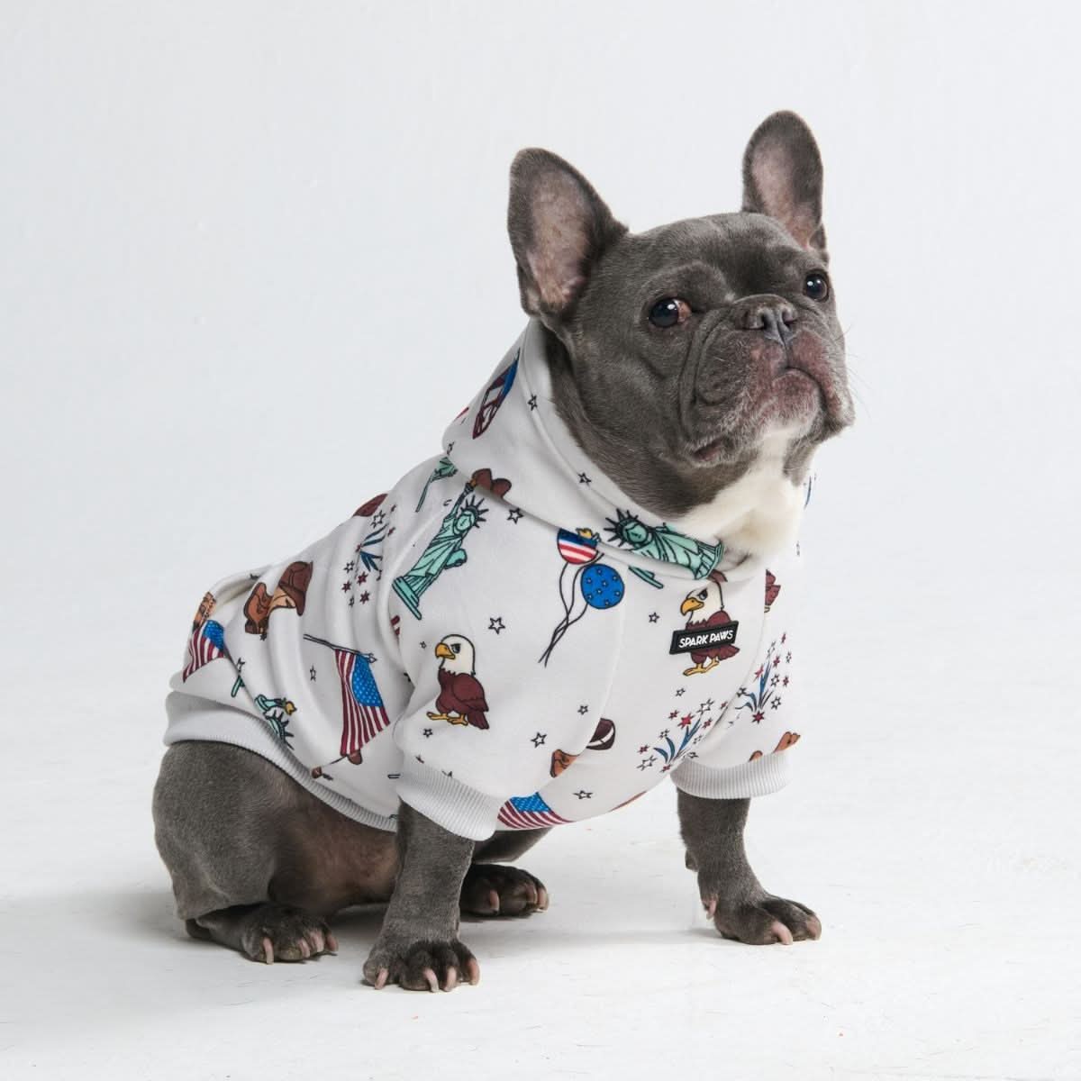 The USA Dog Hoodie - Grey - Image 8