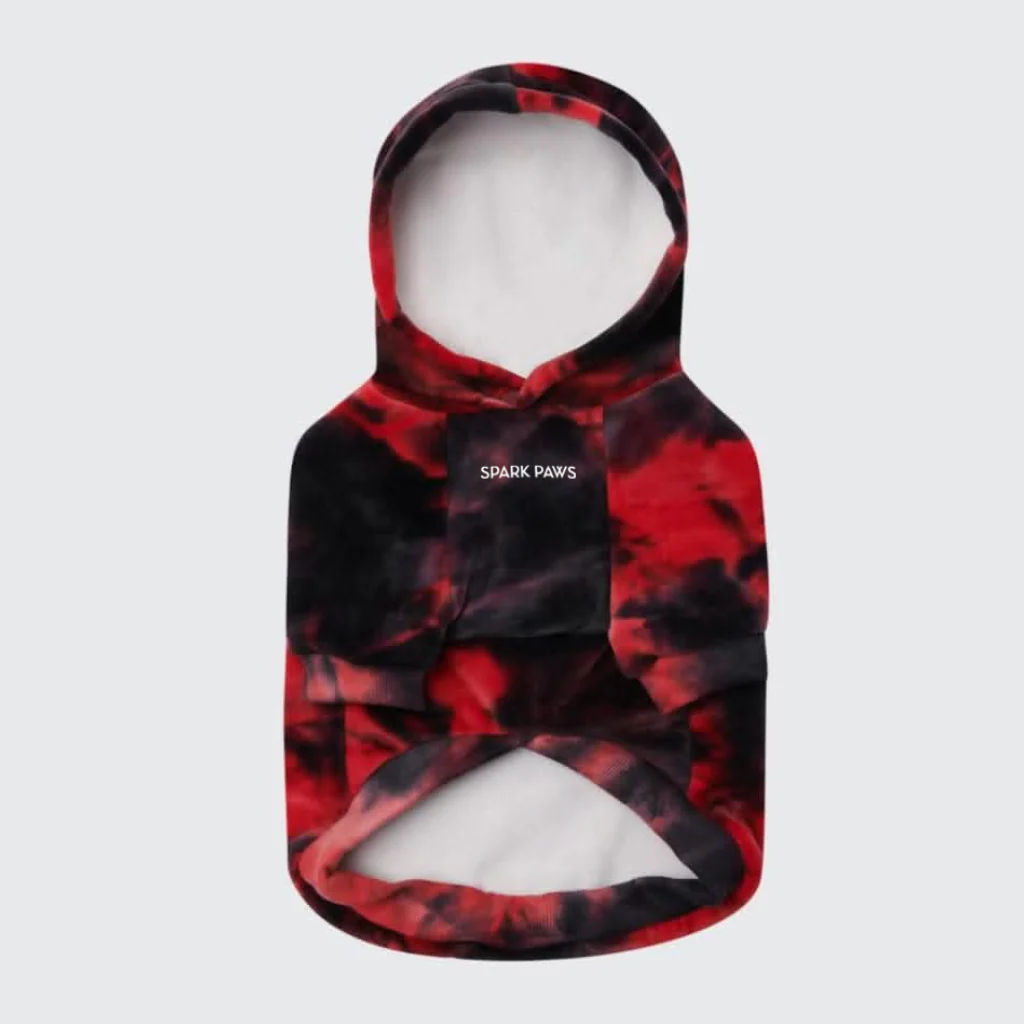Velvet Dog Hoodie - Red & Black - Image 7