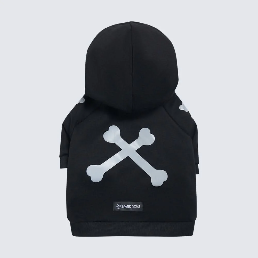 "WOOF" Dog Hoodie - Black & Reflective - Image 4