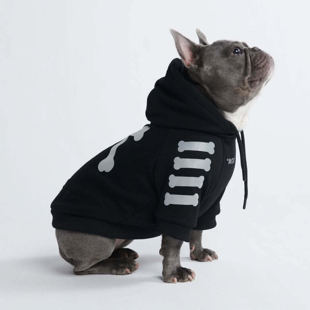 "WOOF" Dog Hoodie - Black & Reflective - Image 6